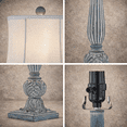 thumbnail image 4 of Maxax Blue Resin Table Lamps Set of 2，3-Way Dimmable 28" Traditiona Bedside Nightstand Lamps with White Bell Fabric Shade for Living Room Bedroom Office, 4 of 8