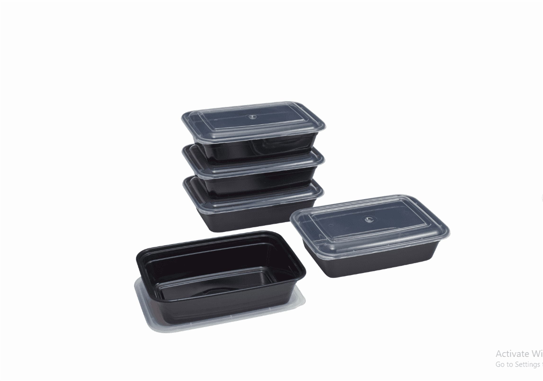 Junkfood1セット＋ブラック1本 Ziploc Food Storage Containers, Rectangle 1.5 QTS, Leakproof Smart