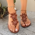 Hopepan White Floral Sandals for Women 2026 - Cute Dressy Flat Bridal ...