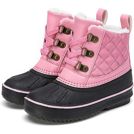 

Kids Winter Snow Boots Waterproof Non Slip Rain Duck Boots Outdoor Warm Ankle Boots Cold weather Boots for Boys Girls