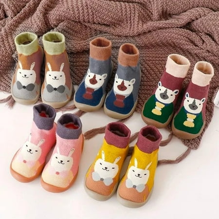 

kpoplk Toddler Girl Sneakers Warm Winter Baby Shoes Cartoon Deer Shape Christmas Baby Shoes Baby Soft Sole Shoes Kids Sneakers(Blue)