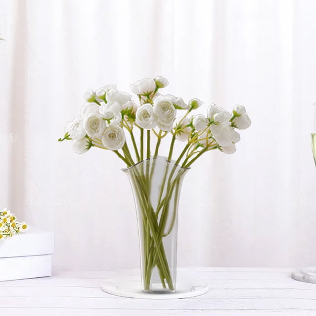 Jarrón decorativo de plástico transparente para arreglos florales | Decoración para el hogar con efecto de cristal para sala de estar y armario