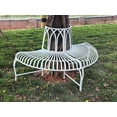 thumbnail image 1 of 52" L White Semi-Circle Tree Wrap Garden Bench, 1 of 5