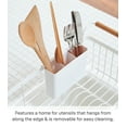 thumbnail image 3 of Yamazaki Home Over-the-Sink Dish Rack, White, Steel + Wood, Supports 11 pounds, Expandable, Utensil Holder, No Assembly, 3 of 7