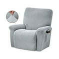 thumbnail image 3 of CNKOO Stretch Recliner Chair Slipcover Elastic Full Coverage Solid Color Sofa Cover Replacement for LAZBOY  Silver, 3 of 8