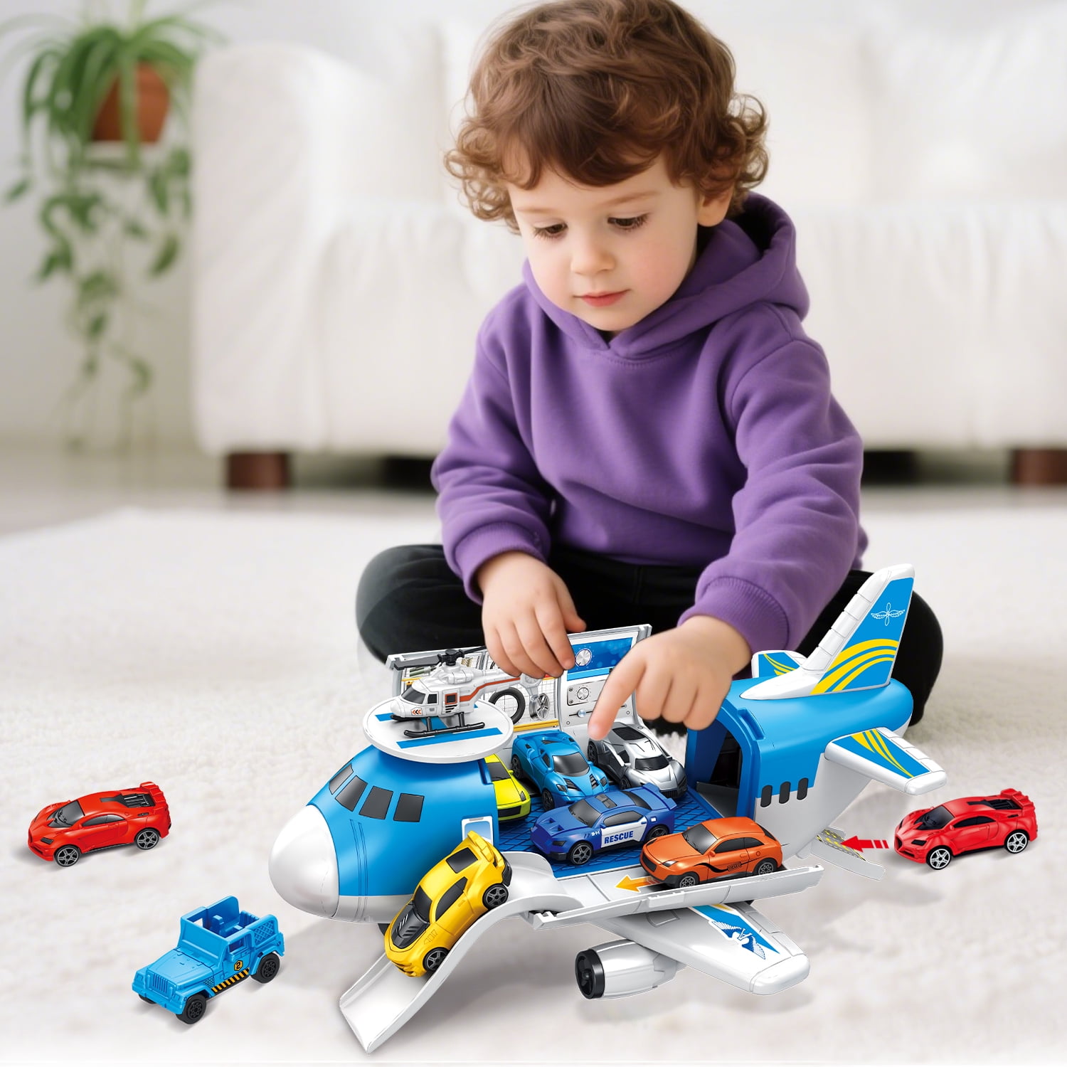 Airplane toys, 3-year-old children's airplane toys, toddler airplanes, 2, 3, 4, 5-year-old children's toys, storable airplane toys, children's birthday gifts