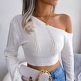 thumbnail image 4 of One Shoulder Sweater, Skin Friendly Stylish Casual Long Sleeve Sweater For Women For Office Work ANGGREK Otros, 4 of 8