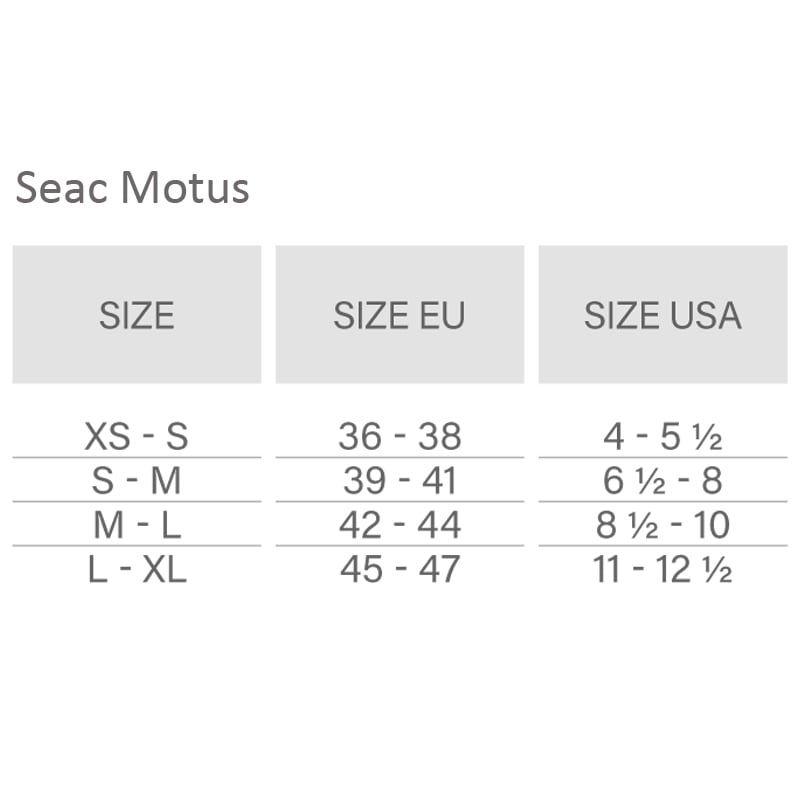 Seac Motus Spearfishing And Diving Fins All Size 