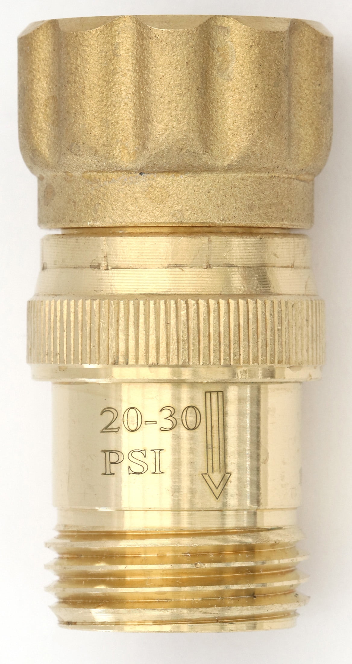20-30 psi Pressure Reducer Regulator, 3/4 inch Hose Thread for Drip System, 140 psi Max Inlet Pressure, Lead-Free Brass