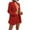 Red, variant on Aboser Women's 2 Piece Outfits Long Sleeve Blazer and Short Pants Sets Solid Open Front Jacket Lapel Business Casual Suits