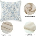 thumbnail image 7 of Baby Blue Floral Pillow Covers 20x20 Set of 2 Vintage Rustic Toile Chinoiserie Floral Throw Pillows Blue and Cream Flower Decorative Pillowcase Outdoor Decor Linen Cushion Case for Couch Sofa, 7 of 7
