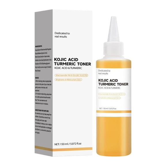 Vadktai Kojic Acid Turmeric Smoothing Toner for Face & Body | Lightweight Toner for Balancing Uneven Skin Tone & Texture | Niacinamide, Glycolic Acid for Clear Glass Skin