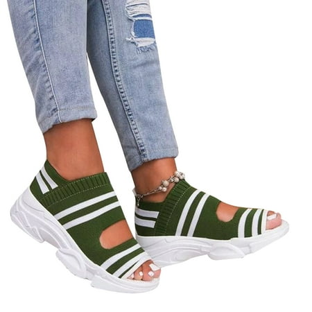 

Casual Woven Wedges Comfy Open Toe Sandals Peep Toe Slip On Stretch Fabric Open Toe Sandals Casual Woven Wedges Comfy Peep Toe Slip On Stretch Fabric Platform Summer Sandals for Women Green 38