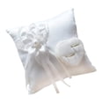 thumbnail image 1 of Almohada para anillos de boda, para ceremonias románticas de bodas, color blanco, 1 of 5