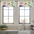 thumbnail image 3 of LALILO Kitchen Curtain Valance Cute White Dinosaur Volcano Rod Pocket Window Curtain 52"x 18" Set of 2, 3 of 5