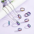 thumbnail image 2 of 18pcs 9 Sizes Rainbow Frosting Grooved Finger Rings Narrow Grooved Shiny Blank Ring Stainless Steel Round Blank Core Ring for Inlay Handmade Ring Jewelry Making Gift colorful, 2 of 6