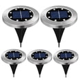 thumbnail image 2 of Luz subterránea solar de acero inoxidable de 8 LED para exteriores, luz de suelo enchufable para césped, luz de jardín para patio, 2 of 4
