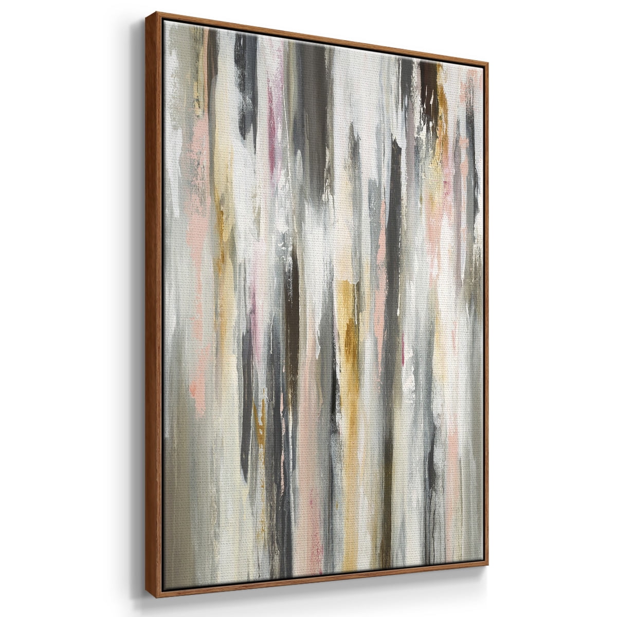 Color Ripple II Framed Premium Gallery Wrapped Canvas - Ready to Hang - 27 x 41 - Walnut Floating Frame