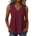 thumbnail image 3 of Loopsun Women Summer Camisoles V Neck Sleeveless Hollow Out Solid Casual Daily Relaxed Tops, 3 of 5
