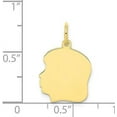 thumbnail image 2 of Solid 10K Yellow Gold Plain Medium .018 Gauge Facing Left Engravable Girl Head Charm - 22mm, 2 of 4