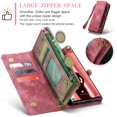 thumbnail image 2 of for Samsung Galaxy S25 Ultra Premium PU Leather Folding Case, Multiple Card Slots Design, Wrist Strap Zipper Pocket Kickstand Magnetic Snap, Wireless Charging for Samsung Galaxy S25 Ultra, Red, 2 of 9