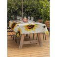 thumbnail image 3 of Outdoor Table Cloth with Umbrella Hole and Zipper, Yellow Sunflowers Waterproof Rectangle Tablecloth 60"x102", Summer Farmhouse Retro Beige Washable Table Cover for Outside Party Patio Picnic, 3 of 8