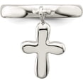 thumbnail image 5 of Sterling Silver Solid Cross Dangle Ring (Size 6) Made In India qr963-6, 5 of 5