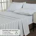 thumbnail image 6 of Ruvanti Flannel Sheets Queen Size 6 Pcs - 100% Cotton Double Brushed Bed Sheets, Deep Pockets 16 Inches Queen Sheet Set, All Seasons Breathable, Extra Soft & Comfy, ocean stripe, 6 of 7