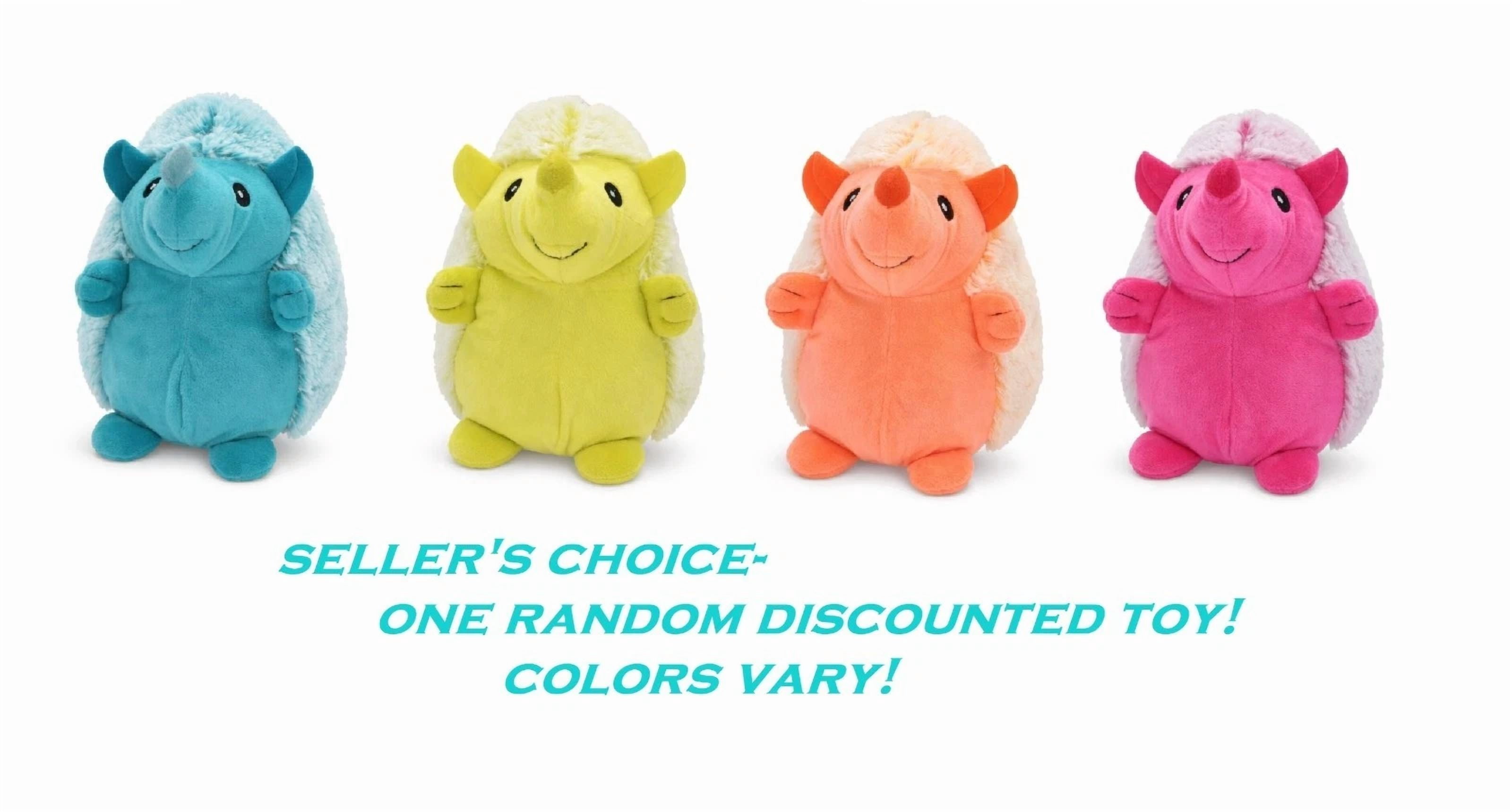 8" Plush Hedgehog Dog Toy Interactive Honking Choose Color or Full Set of 4 (One Random Discounted Toy)
