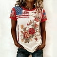 thumbnail image 2 of 250 Anniversary Usa Shirt Summer Tops for Women Graphic Tees Stylish Printed Short Sleeve Round Neck Comfortable Casual Daily Everyday Wear, 2 of 5
