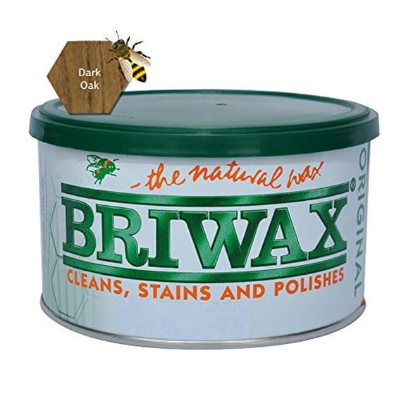 Briwax Mid Brown (Previously Dark Oak) Furniture Wax - Cleans Stains and Polishes, 16 Oz.