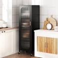 thumbnail image 3 of Costway 5-Tier Metal Storage Cabinet Tall Narrow Kitchen Pantry with Adjustable Shelves & Semi-Transparent Door, 3 of 9
