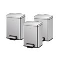 thumbnail image 1 of EKO Madison Combo 3 botes de basura rectangular con pedal para baño 6L. Acabado acero inoxidable cie EKO 3X EK9361MT-6L, 1 of 10