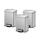 thumbnail image 1 of EKO Madison Combo 3 botes de basura rectangular con pedal para baño 6L. Acabado acero inoxidable cie EKO 3X EK9361MT-6L, 1 of 10