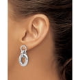 thumbnail image 3 of Sterling Silver Rhodium-Plated Hollow Link Post Dangle Earrings (Width 15.25) (Length 29) - Jbsp, 3 of 5