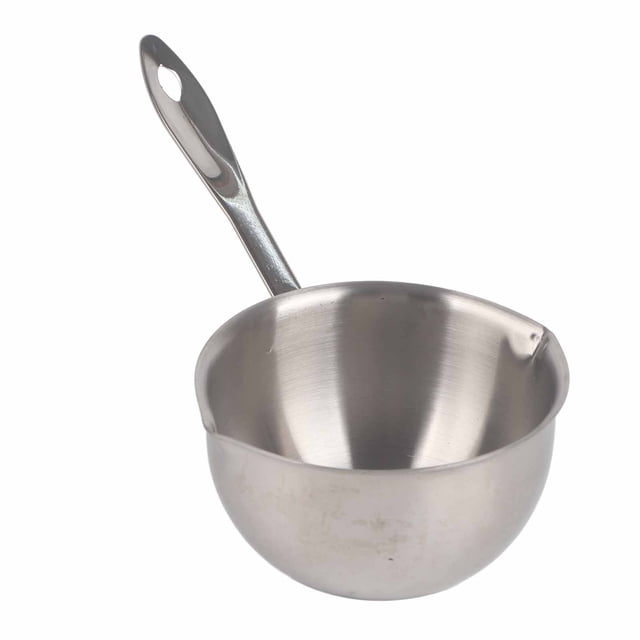 Milk Warmer Pot, Butter Melting Pot Stainless Steel Butter Warmer Pot All in One Flat Induction Bottom Stainless Steel Mini Butter Hot Pot Milk Pot(300ML)