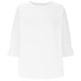 thumbnail image 5 of Lmnyox Women's Bell Sleeve Shirts Pleated Front Scoop Neck Casual Blouses 2025 Summer Fashion Tunic Tops, 5 of 7