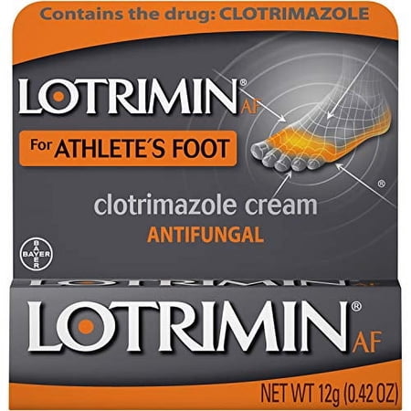 Lotrimin AF Cream for Athlete's Foot, Clotrimazole 1% Antifungal Treatment, Clinically Proven Effective Antifungal Treatment of Most AF, Jock Itch and Ringworm, Cream, .42 Ounce (12 Grams)