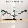 thumbnail image 5 of Triple Monitor Desk Mount, 3 Screen Arms for Flat/Curved Screens  to 27 inch, Hold  to 17.6lbs Each, Fully Adjustable Gas Spring Monitor Stand, VESA 75x75/100x100, 5 of 8