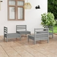 thumbnail image 1 of vidaXL 4 Piece Garden Lounge Set Grey Solid Pinewood, 1 of 4
