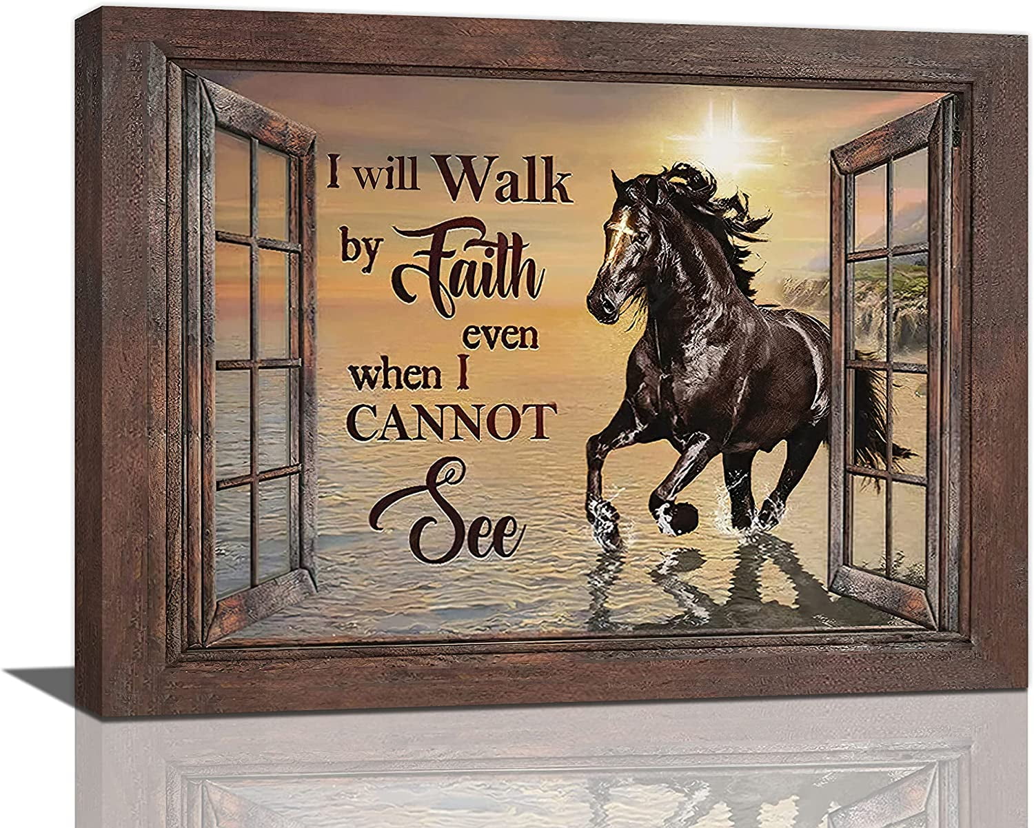 Western Horse Pictures Wall Decor Running Horse Bible Verse Wall Art