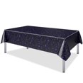 thumbnail image 1 of Galactic Starry Night Table Cover - Waterproof Disposable Plastic Tablecloth for Parties, 54 x 108 Inch Purple Sky Design, Perfect for Birthday Celebrations and Home Decor, 1 of 5