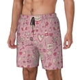 thumbnail image 2 of Uemuo Cute Love Pattern Mens Swim Trunks Quick Dry Board Shorts with Mesh Lining, Stretch Beach Shorts Quick Dry No-Chafing Board Shorts-, 2 of 9