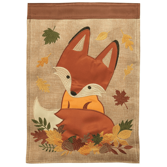 Magnolia Gardens M011436 13 x 18 in. Fox Fall Double Applique Garden Flag
