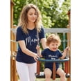thumbnail image 4 of Mommy and Me Matching Shirts Fashionable Letters Printed Short Sleeve Crew Neck Tops, 4 of 7