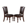 thumbnail image 6 of Royal Majestic Dark Brown Traditonal Kitchen Dining Room 9pc Set Dining Table w Leaf 6x Chairs 2x Arm Chairs Faux Leather, 6 of 11