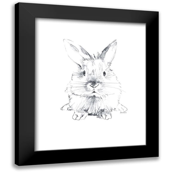 Loreth, Lanie 12x14 Black Modern Framed Museum Art Print Titled - Sketched Rabbit V