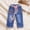 D Blue, variant on ITSAME Jeans for Girls, with Large Pocket Elastic Waist Drawstring Casual Wide Leg Denim Pants Blue 4-5T