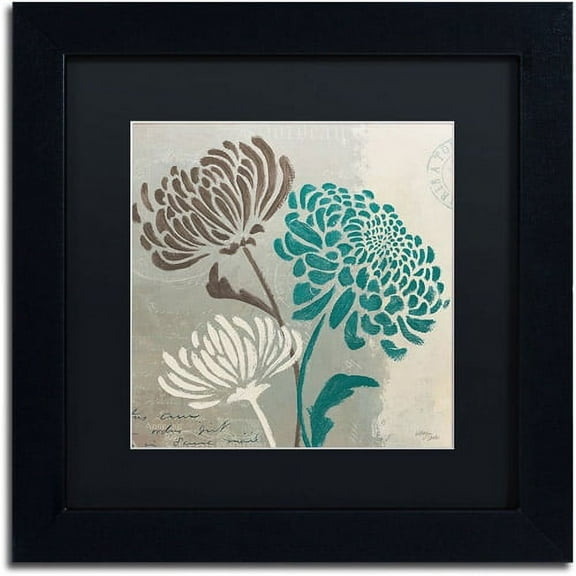 Trademark Fine Art "Chrysanthemums II" Canvas Art by Wellington Studio, Black Matte, Black Frame