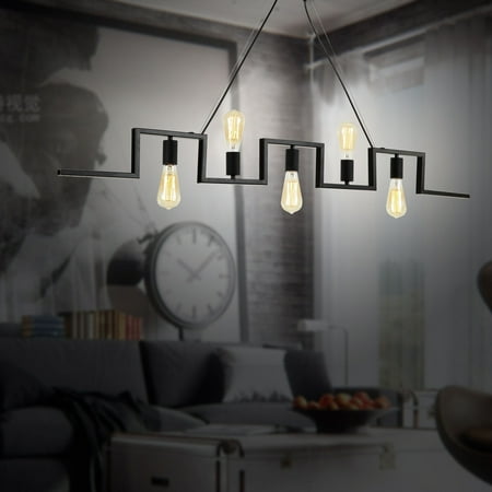 

Warehouse of Tiffany Folam Black 5-Light Linear Chandelier